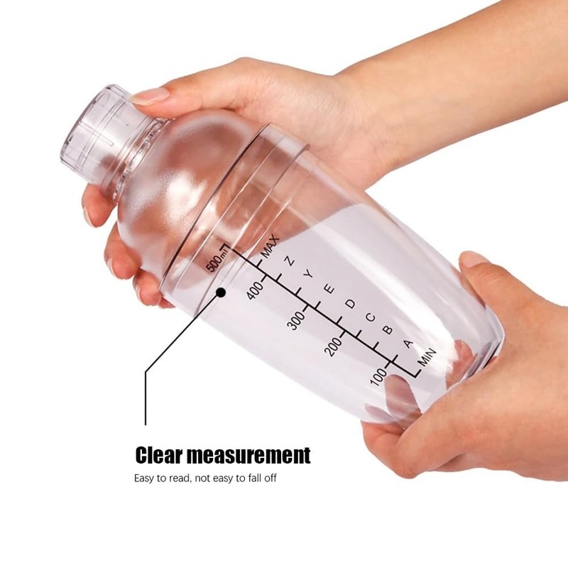 Plastic Shaker, PC Cocktail Shaker with Milk Teapot Juices, Wine