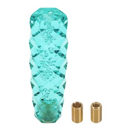 INFINAUTO Diamond Pattern Crystal Shift Knob, 15cm Universal for Automatic and Manual Vehicle Gear Shifter Knob with 2 Adapter Acrylic Blue, 1 Set