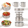 Lixada Camping Cookware Mess Kit 8PCS Stainless Steel Cooking Pot