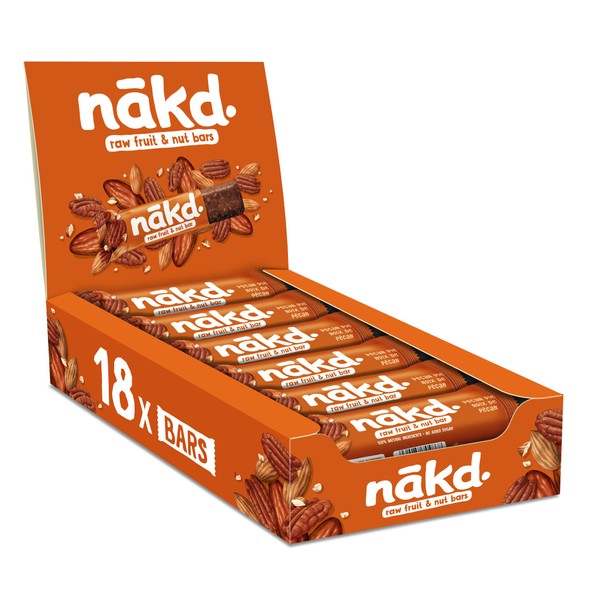 Nakd. Pecan | Raw Fruit and Nut Bars | 100% Natural Ingredients | No Sugar Added | Vegan | 18 x 35 g | 630 g