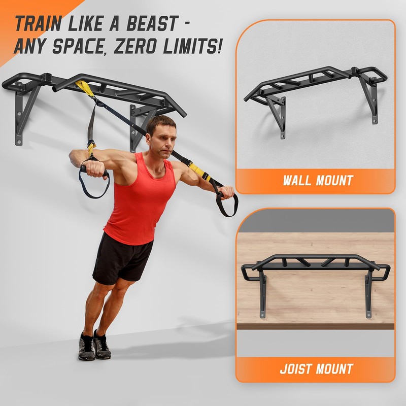 Jusgym Heavy Duty Pull Up Bar with 14 Grip Positions,