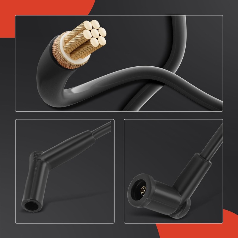 A-Premium 1 Ignition Coils with 6 Spark plug Wires and
