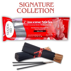 Aroma Depot Pine 7" Incense Sticks. Approx. 85 to 100 Sticks Per Bundle, Length - 7 Inch, Each Natural Stick Burns for 35 to 45 mins. Exotic Long-Lasting Fragrance.