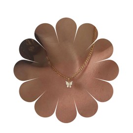Yheakne Boho Butterfly Pendant Necklace Thin Figaro Chain Necklace Punk Choker Necklace Gold 3D Butterfly Necklace Chain Jewellery for Women and Girls, Metal