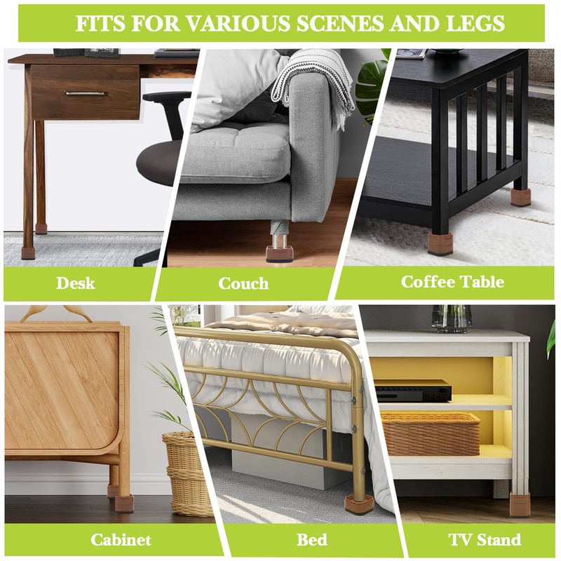 12 Pack Furniture Risers 1, 2 or 3 Inch, Adjustable