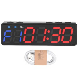 Temporizador de Gimnasio, Temporizador de Intervalos LED Incorporado en un Potente, Pantalla Digital Anti Vértigo, Temporizador de Entrenamiento, Reloj de Cuenta Regresiva