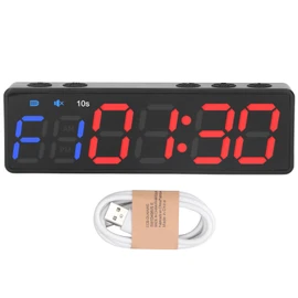 Temporizador de Gimnasio, Temporizador de Intervalos LED Incorporado en un Potente, Pantalla Digital Anti Vértigo, Temporizador de Entrenamiento, Reloj de Cuenta Regresiva