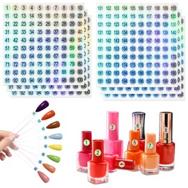 C12rtive 3 Sets Number Stickers(Number 1-200),Self-Adhesive Round Office Labels and Stickers,Waterproof Round Stickers for Organizing Nail Polish Bottle/Nail Swatch Sticks/Lipstick