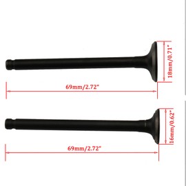New Olym Cylinder Head Intake Exhaust Valve Kit for 50cc 60cc 80cc 100cc GY6 Engine 64mm139QMB 139QMA Chinese Mini ATV Quad Horizontal Engine Pocket Dirt Bike Pit Bike 1Pair