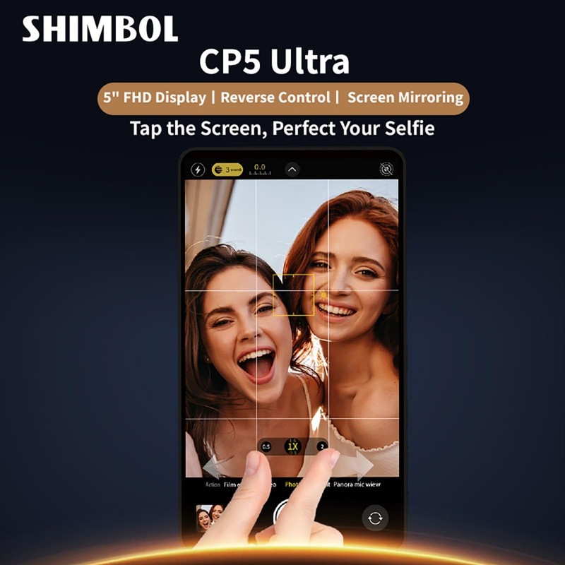 Shimbol CP5 Ultra Black, Wireless Phone Vlog Selfie Monitor Screen,
