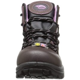 FSI FOOTWEAR SPECIALTIES INTERNATIONAL Women's Framer 6" Leather Comp Toe Waterproof Puncture Resistant EH Hiker Industrial & Construction Shoe, Brown/Lilac, 6.5 Medium