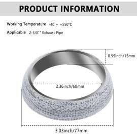 ID 2.36"/60mm Car Exhaust Manifold Gasket,Graphite Construction Exhaust Donut Gasket Seal Muffler Ring,Automotive Replacement Exhaust Flange Gasket for Stop Leakage(60mm)