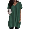 Poetsky Womens Oversized T Shirts to Wear with Leggings Long Tees Short Sleeve Tunic Fashion Tops Casual Green 2XL