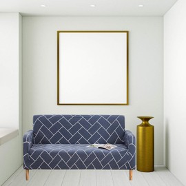 Trimming Shop Simple Sofa Cover – Parents – Dark Grey & White, 3 Seater – 190 x 230 cm