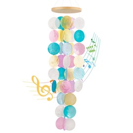 Wind Chimes for Outside - Handcrafted Capiz Shells Windchime Coastal Style Decor for Indoor/Outdoors, Garden Decor, Great Gift for Women, Wind Chimes Lovers and More (Candy Colorful)