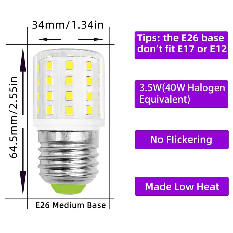 DAPSHU LED AC 100-265V 3.5W Refrigerator KEI D34L Light Bulbs