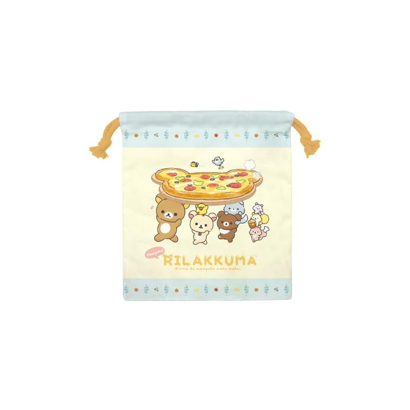 K-Company CKC18-RK Rilakkuma Drawstring Bag, H 8.1 x W 7.1