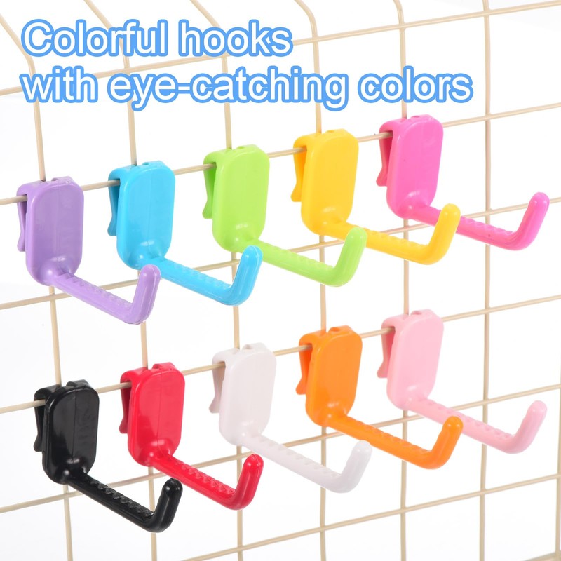 sourcing map 10 Grid Wall Hooks, 3 Inch Grid Wall