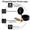 100 PCS Black Plastic Hinged Screw Cover Caps,Screw Snap Covers