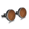Men's Cufflinks Wood grain, Cufflinks for Men Round Solid for