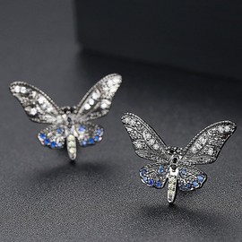 Black Butterfly Stud Earrings Zircon Butterfly Earrings for Women Birthday and Holiday Gifts for Wife Girlfriend Mother