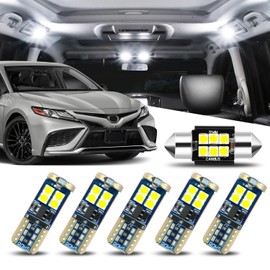 Auto Dynasty 6 Pieces 12V 5500K Interior Car Map Cargo License Plate LED Light Bulbs Kit Compatible with Toyota Camry 2018-2022