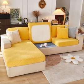 Topchances 2023 New Wear-Resistant Universal Sofa Cover, Stretch Couch Cushion Slipcovers Replacement, Anti-Slip L Shape Sofa Covers, Chaise Lounge Sofa Slipcover (Leaves Red, 1 Seat Cover)