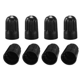 Lyxheth 8PCS Plastic Tire Valve Stem Caps, Tire Valve Covers, Black Valve Stem Covers with Rubber Seal, Universal Long Tire Valve Cover Caps Car Tire Accessories for TPMS20018 Rubber Valves (Style 1)