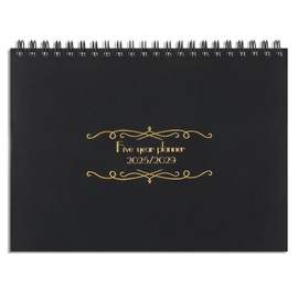 Zhanmai 5 Year Planner Calendar with Tabs 11 x 8.5 Inches 5 Year Calendar Monthly Schedule Organizer Spiral Bound (Black)