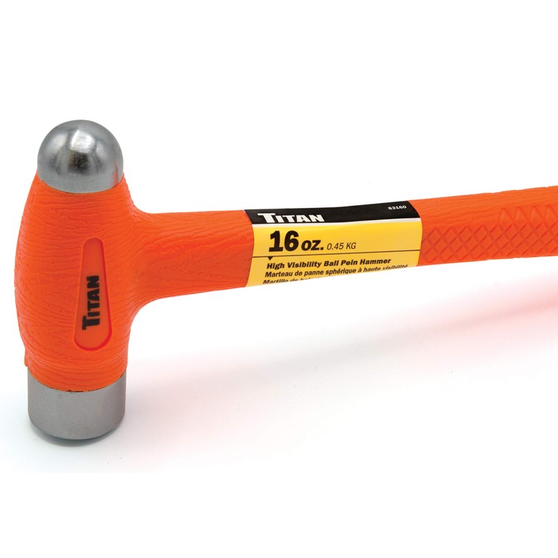 Titan 63160 16oz (1lb) Hi-Viz Ball Peen Hammer