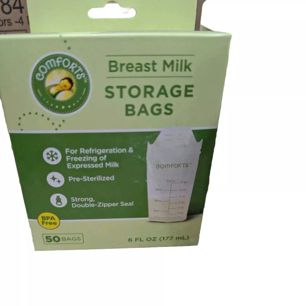 Comforts 200 Breastmilk Storage Bags BPA free Sterilized Double zipper