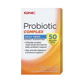 GNC GNC Probiotic Complex Daily Need with 50 Billion CFUs | Clinically Studied Multi-Strain, Supports Digestive and Immune Health, Vegetarian | 30 Capsules