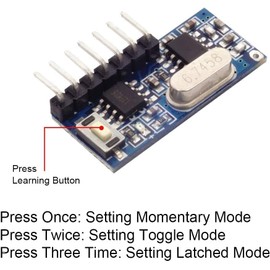 QIACHIP 433MHz Wireless Remote Control Switch Mini Receiver and 4-button Transmitter Module Kit RX480e 4 Channel Output with 656 FT Long-distance