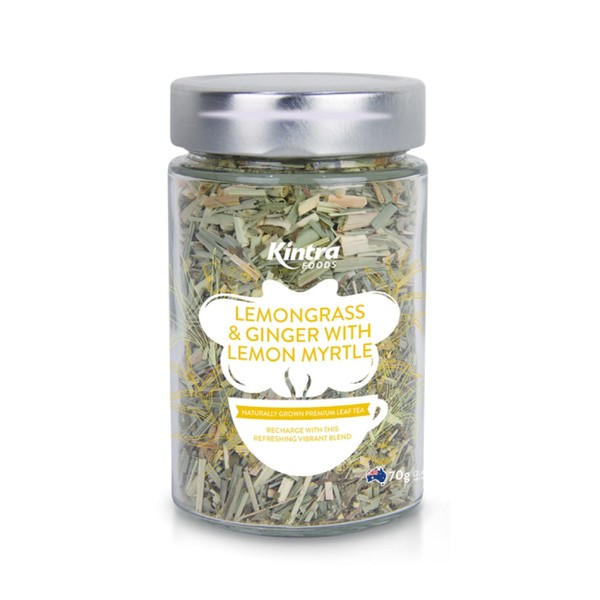 KINTRA FOODS Loose Leaf Tea Lemongrass & Ginger w/Lemon Myrtle, 70g Jar