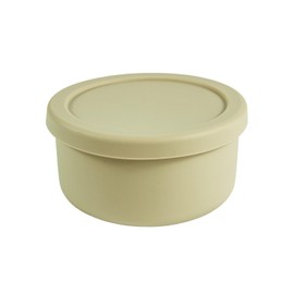 XU&PEIQI 24oz Silicone Food Storage Containers,Round Bowls with Lids - Meal Prep Containers for Kitchen Serving, Salad & Lunch - Airtight, Microwave/Fridge/Dishwasher Safe, BPA-Free (Beige，1PACK)