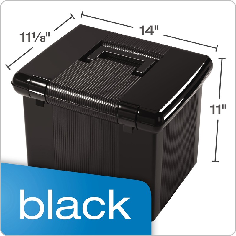 Pendaflex Portable File Box, Black, 11"H x 14" W x