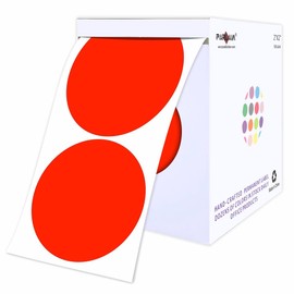 PARLAIM Fluorescent Red Color Coding Sticker 2 Inch, Round Circle Dot Labels 500pcs Inventory Moving Label