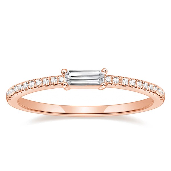 TIGRADE 1.5mm Eternity Ring Baguette Cubic Zirconia Anniversary Ring CZ
