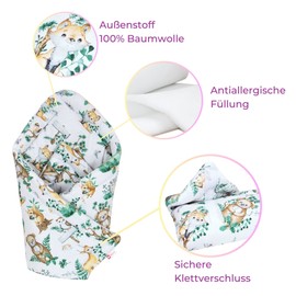 Babylux Swaddling Blanket Baby Squirrel 75 x 75 cm Baby Newborn First Equipment (123rd Forest Animals)