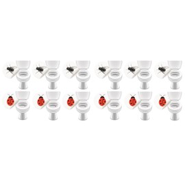 12 Toilet Stickers (6 + 6) Toilet Stickers Toilet Pub Gastro Supplies Pissoir for Catering Hotel Clean Toilets (6 x Bow Tie + 6 x Ladybird)