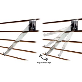 Adjustable Angle Slatwall Shelf Bracket - 8", 10", 12" & 14" Depths Available, Chrome (6, 14" D)