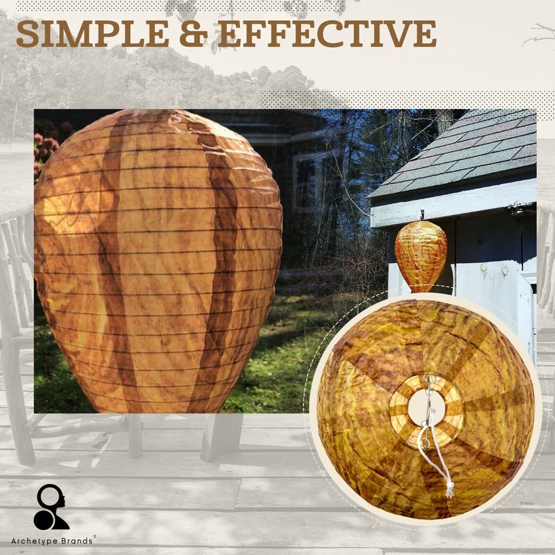 ARCHETYPE BRANDS Wasp Nest Decoy - Natural Wasp Repellent -
