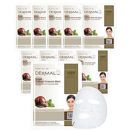 DERMAL Korea 10 Mascarillas Snail con Mucina de Caracol y Colágeno