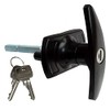 Garage Door Parts Black Powder Coated T Handle Lock Pattern