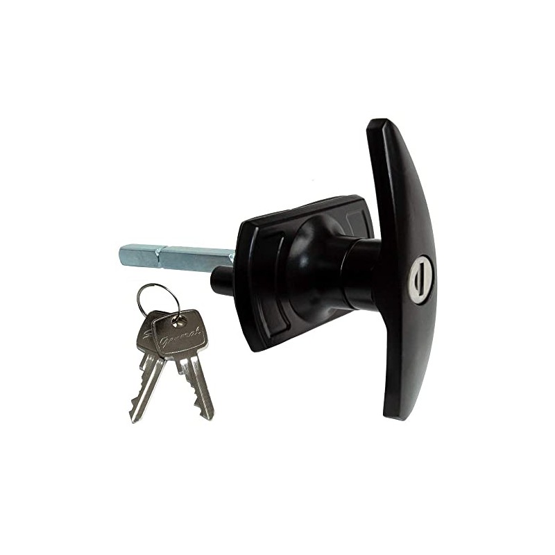 Garage Door Parts Black Powder Coated T Handle Lock Pattern
