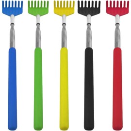 JCKD 5 Pieces Back Scraper, Stainless Steel Retractable Back Scraper with Soft Rubber Handle, Back Scraper, Back Scraper, Anti-Itch, Suitable for Head and Back, 5 Colours