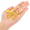 MWOOT Initial Letter Q Keychain Resin Alphabet Keyrings,Yellow Petals Gold