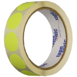Generic DL611L Inventory Circle Labels, 1" Diameter, Fluorescent Yellow