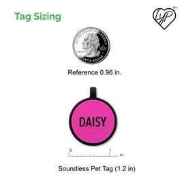 LYP Soundless Pet Tag - Deep Engraved Silicone – Double Sided and Engraving Will Last - includes Shipping with Tracking- Pet ID Tags, Dog Tags, Cat Tags (MId Blue, Circle)