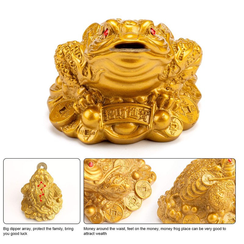 Wschic Feng Shui Money Frog, Lucky Money Toad Decorations,Ideal for